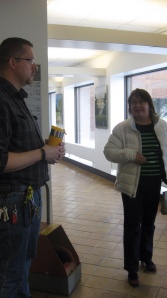 Millie, our youth minister, with Rob. He gave us a tour of Augustana.